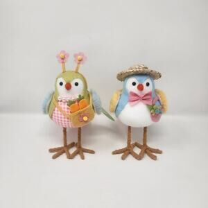 Spring Easter Fabric Felt Birds Set of 2